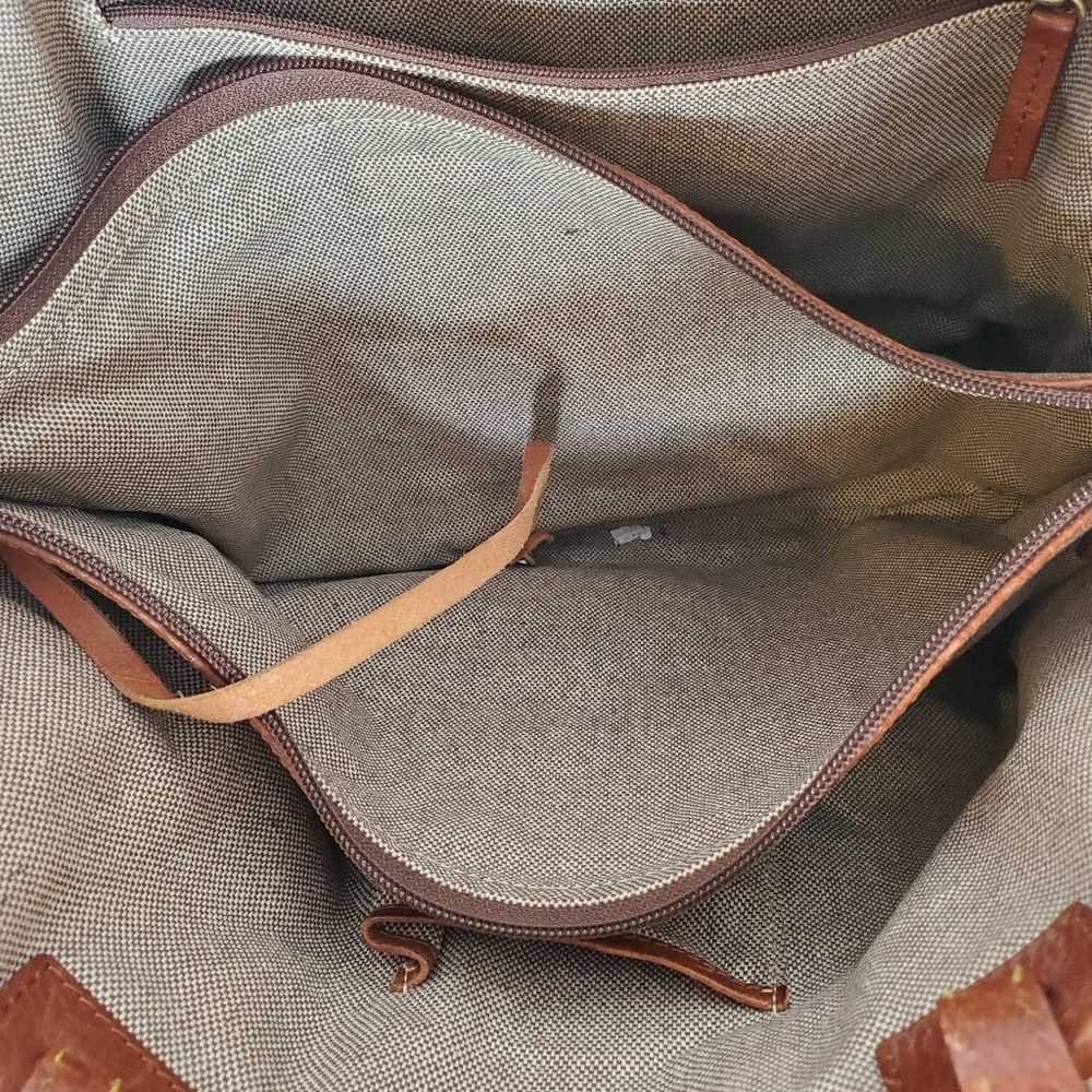 Vintage Dooney & Bourke Suede Leather Tote Bag Tan Boho Feminine - Picture 7 of 11